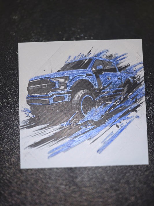 Ford Raptor 3D Printed Hueforge Fan Art