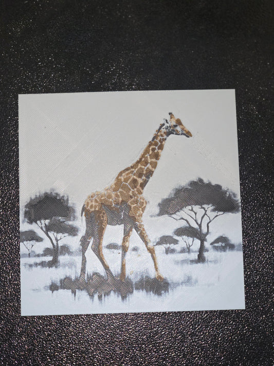Giraffe 3D Printed Hueforge Fan Art