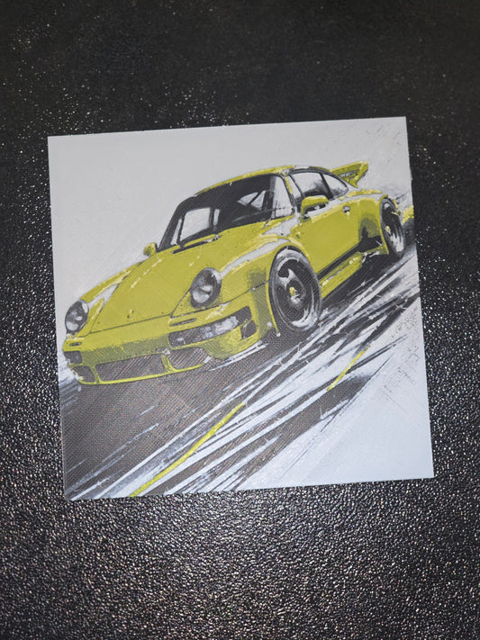 Porche 911 3D Printed Hueforge Fan Art
