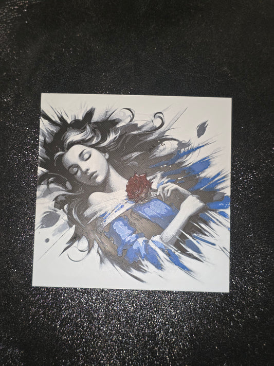 Sleeping Beauty in Blue 3D Printed Hueforge Fan Art