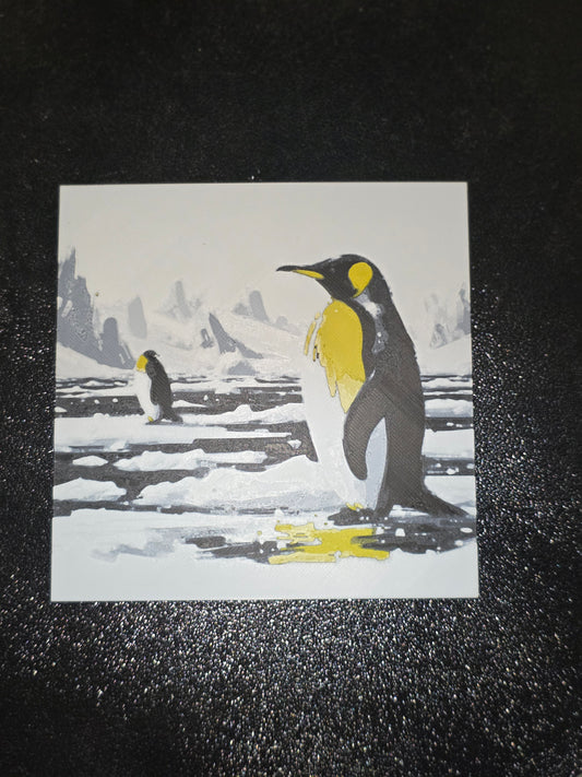 Penguins 3D Printed Hueforge Fan Art