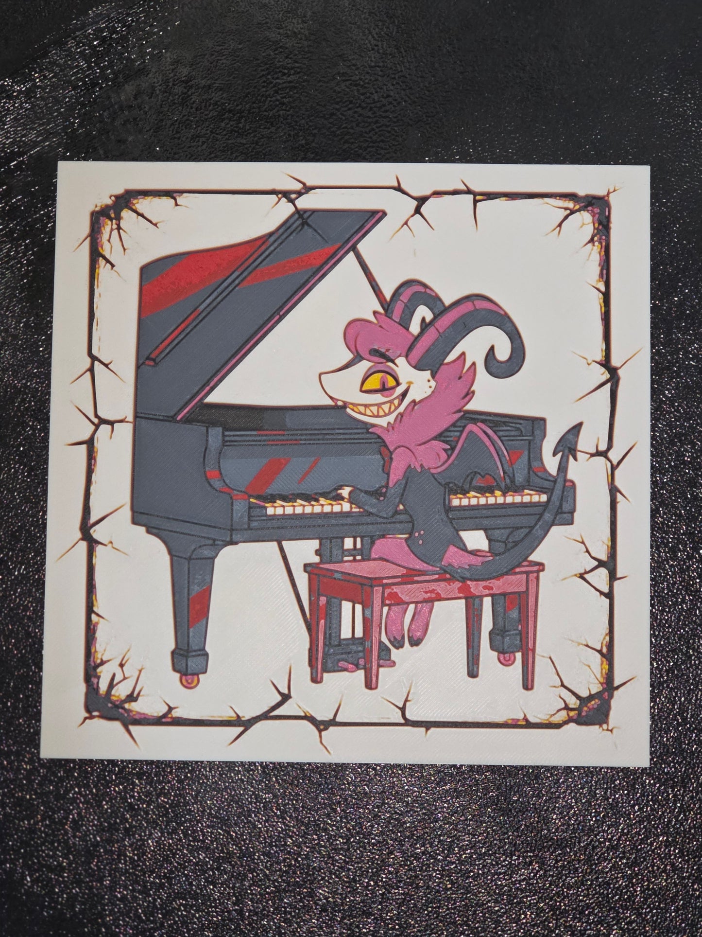 Razzle on the Keys, Hazbin Hotel 3D Printed Hueforge Fan Art
