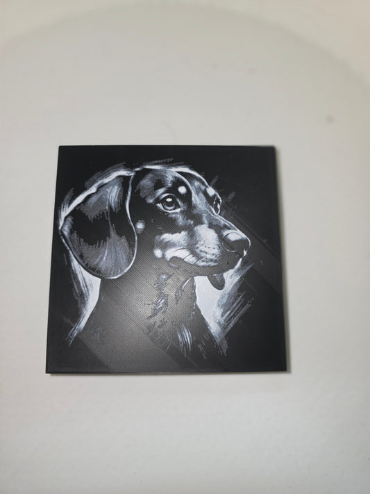 Dachshund, Weiner Dog 3D Printed Hueforge Fan Art