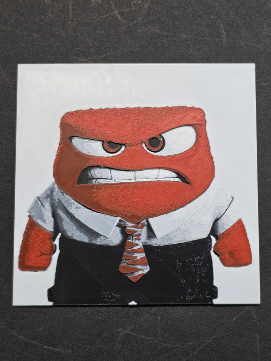 Anger, Inside Out 3D Printed Hueforge Fan Art