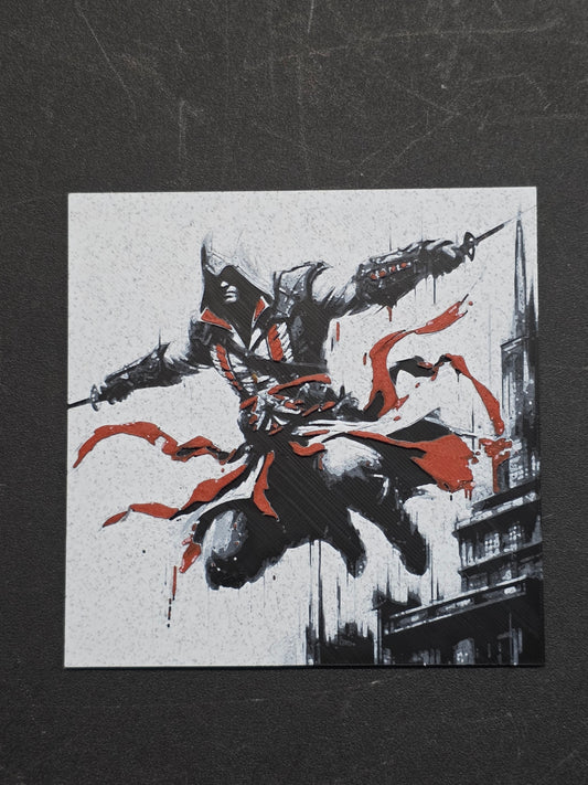 Assassin's Creed Leaping 3D Printed Hueforge Fan Art