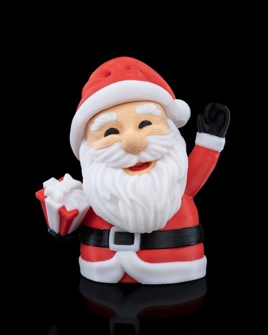 Santa Holding Present, Christmas Tree Ornament
