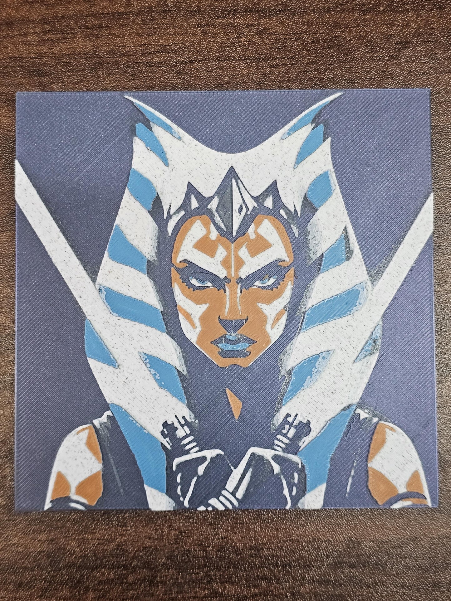 Ahsoka, Ready for Action! Star Wars 3D Printed Hueforge Fan Art