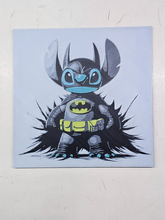 Batman Stitch, Lilo and Stitch 3D Printed Hueforge Fan Art