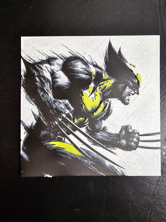 Old school yellow Wolverine 4 color 3D Hueforge Art