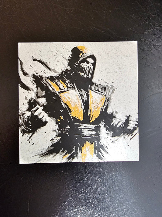 Scorpion Mortal Kombat Gold 3D Hueforge Art