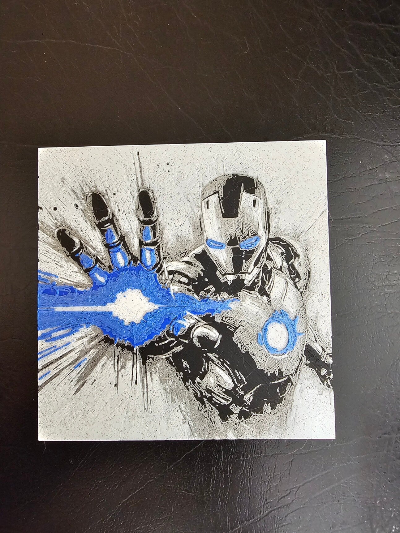 War Machine Silver and 2 tone Blue/Silk Blue 5 Color Hueforge 3D Art