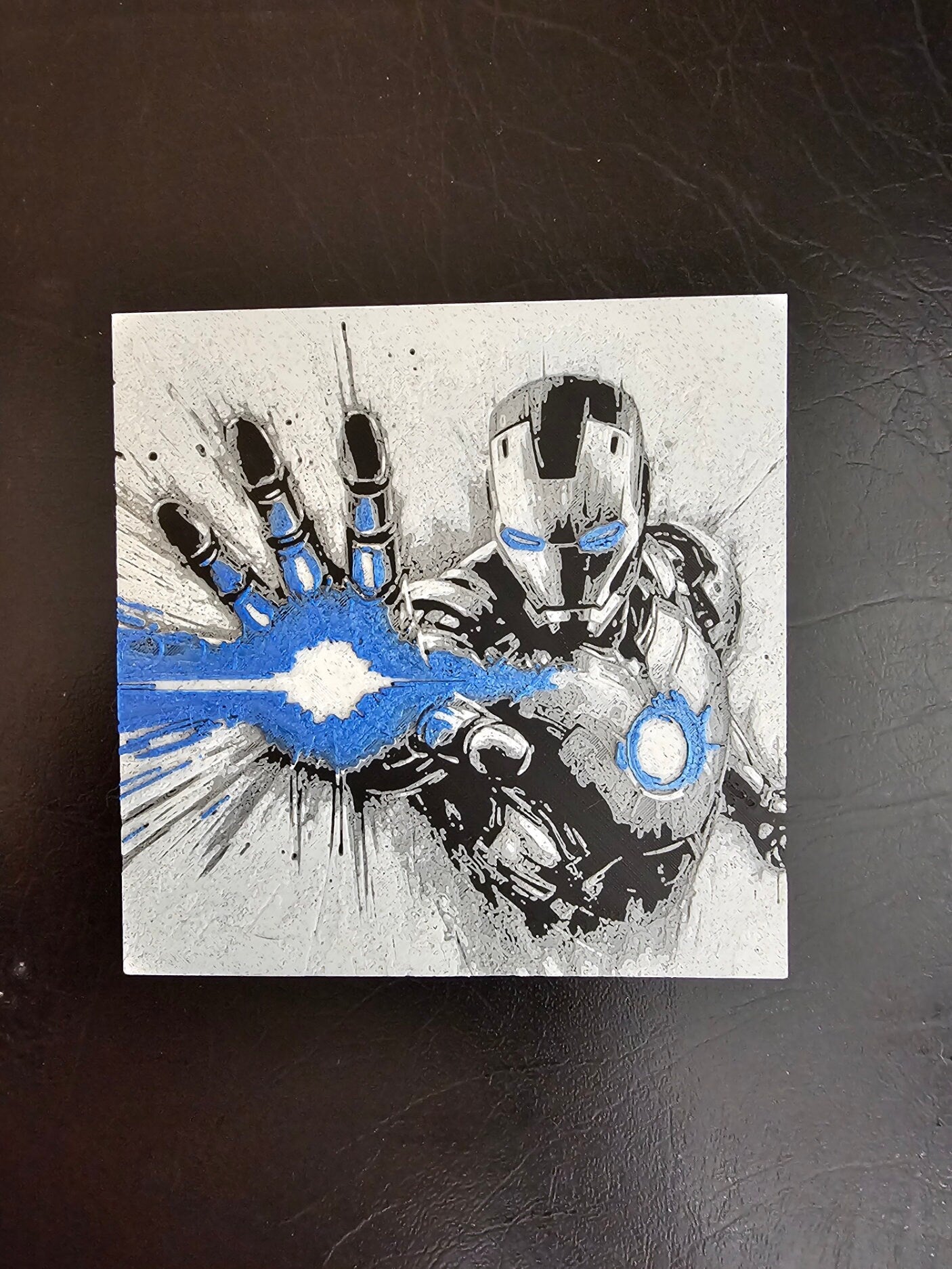 War Machine Silver and 2 tone Blue/Silk Blue 5 Color Hueforge 3D Art