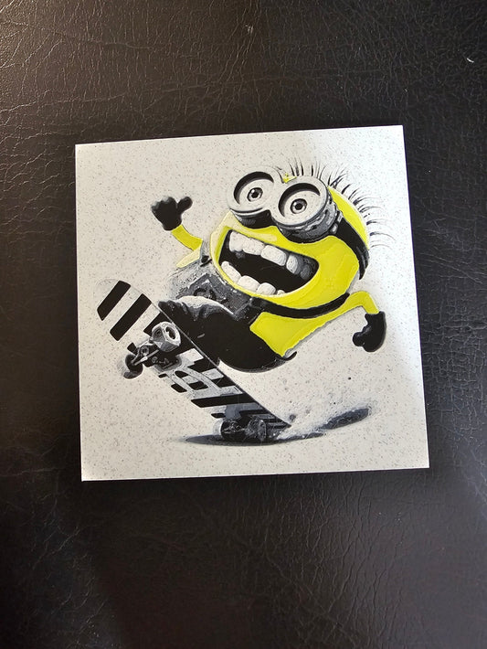 Minion on Skateboard 4 color 3D Hueforge Art