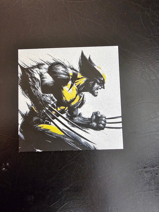 Old school yellow Wolverine 5 color 3D Hueforge Art