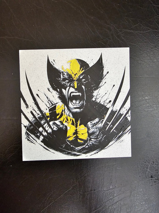 Old school yellow Wolverine Close Up 5 color 3D Hueforge Art