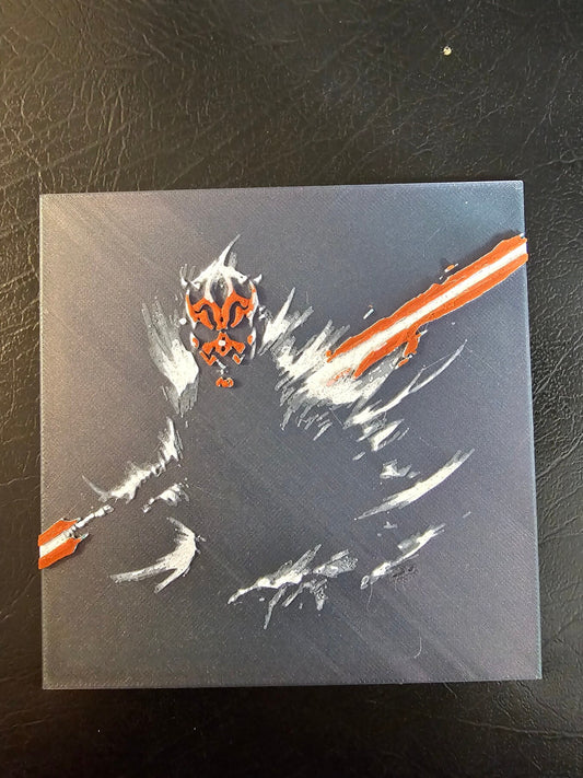 Darth Maul Color Shift Black Background 3D Hueforge Art