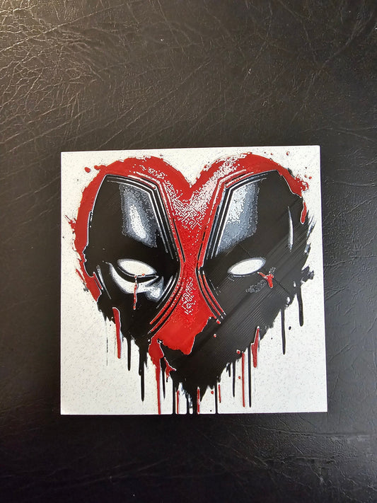 Heart Shaped Deadpool 3D Hueforge Art