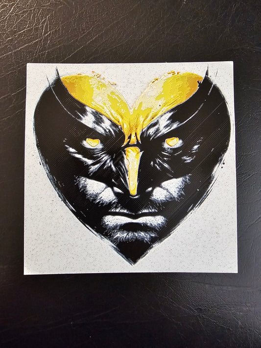 Heart Shaped Wolverine 3D Hueforge Art