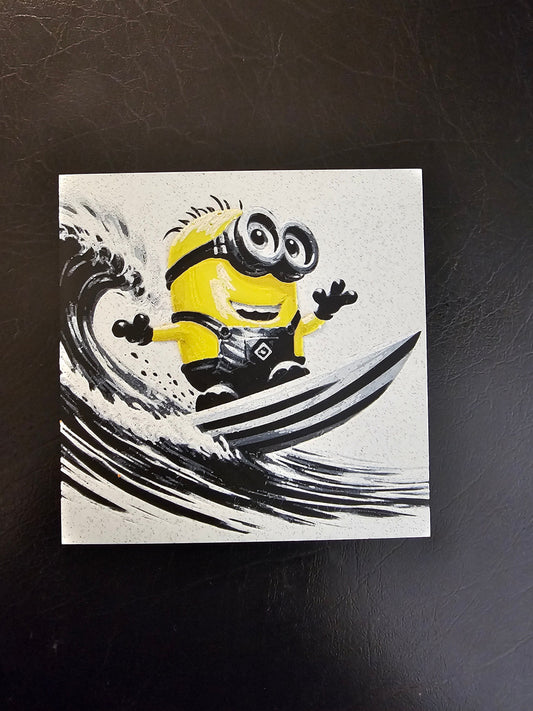 Minion Surfing the Waves 3D Hueforge Art